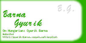 barna gyurik business card